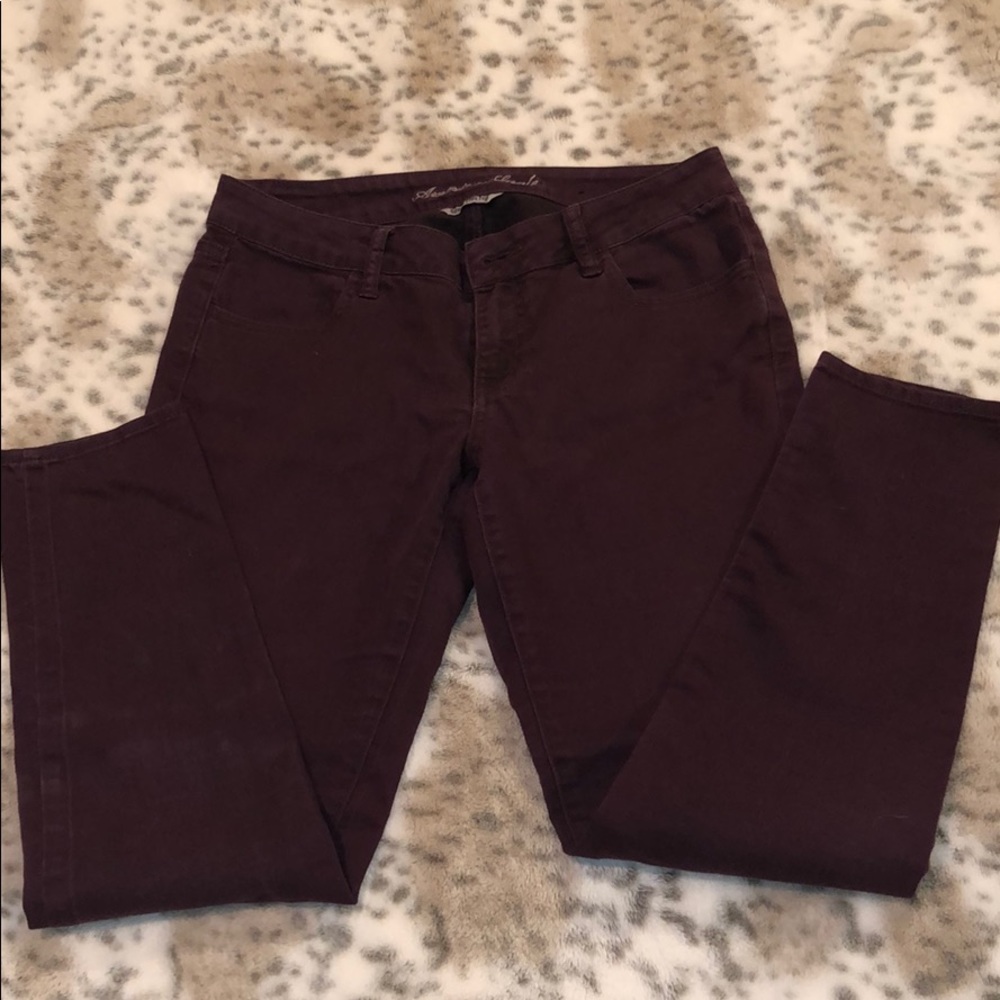 American Eagle Maroon Jeggings